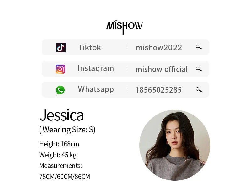 MISHOW  Women's Knitted Suit 2025 Autumn Sweet Style Irregular Round Neck Top Pink Suspender Dress Slim Two-piece SuitMXE49T1397