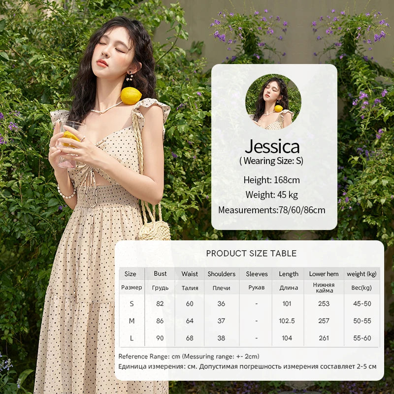 MISHOW Sexy Polka Dot Dresses for Women 2024 Summer New Flying Sleeve Long Fake Two Piece French Dress Woman Clothing MXD28L1902