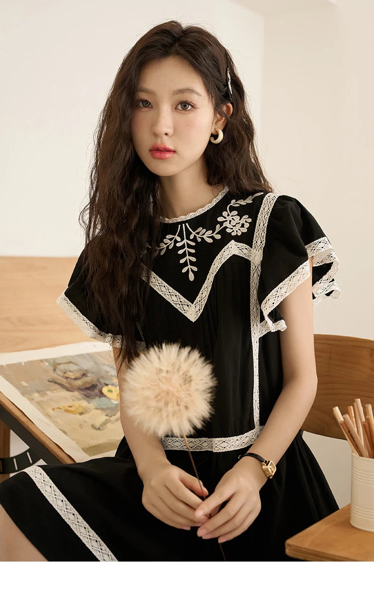 Mishow Lace Embroidery Flying Sleeve Dress MXC39L1562