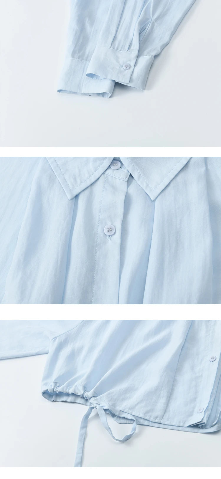 MISHOW Women's Blue Striped Camisole Dress Lyocell Shirt Separately Summer 2025 Lapel Solid Shirt O-neck Strap Dress MXE34L2285