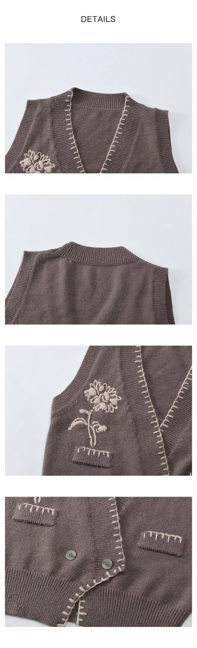MISHOW Sleeveless Knitted Sweater Vest 2024 Autumn Arctic Velvet Sweater V-neck Towel Embroidered Hook Flower Tops MXD42Z0701