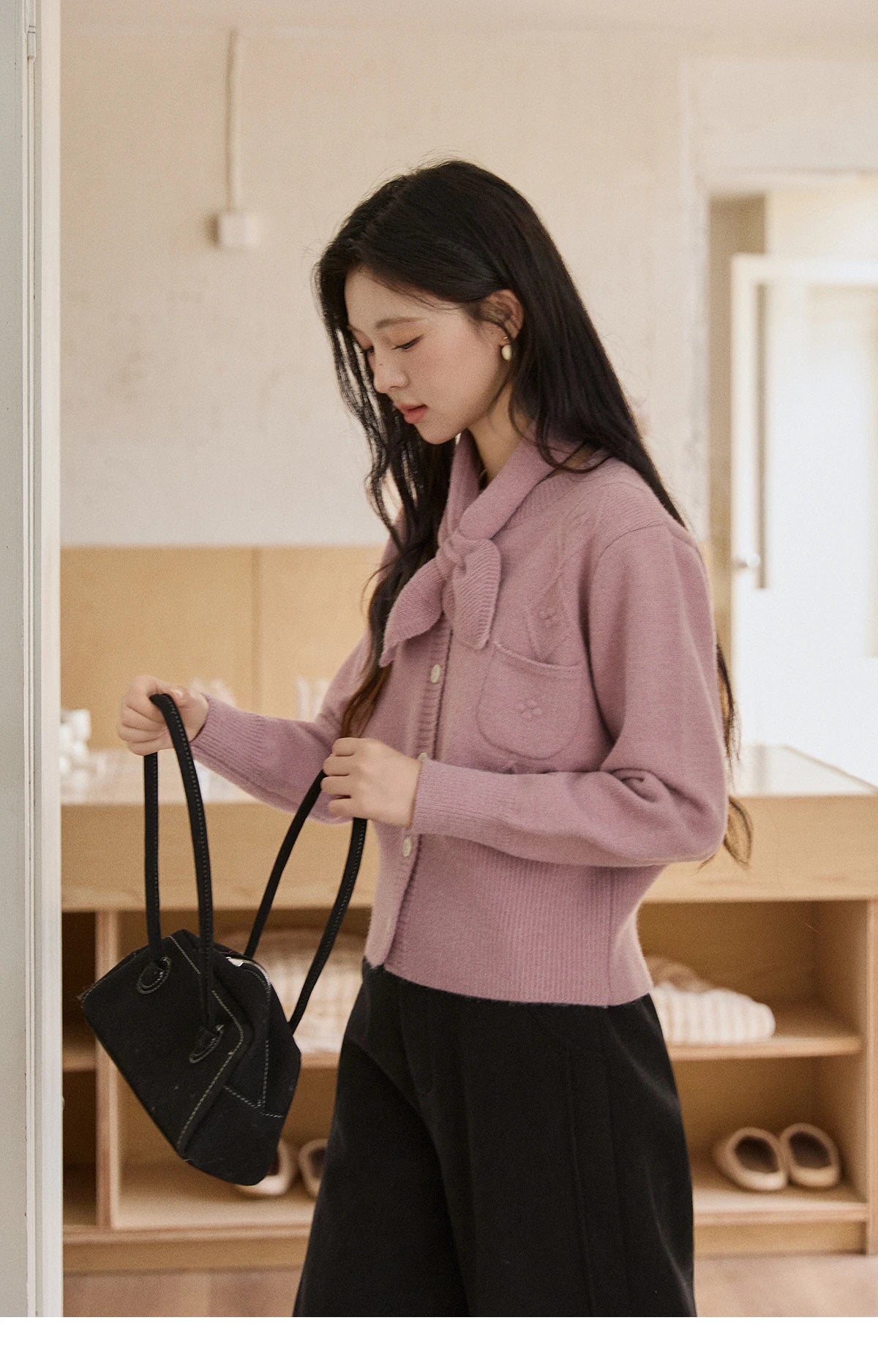 MISHOW Detachable Scarf Sweater for Women 2025 Autumn Winter Taro Purple Casual Warm Tops Soft Thick Knitted Sweater MXE91Z2825