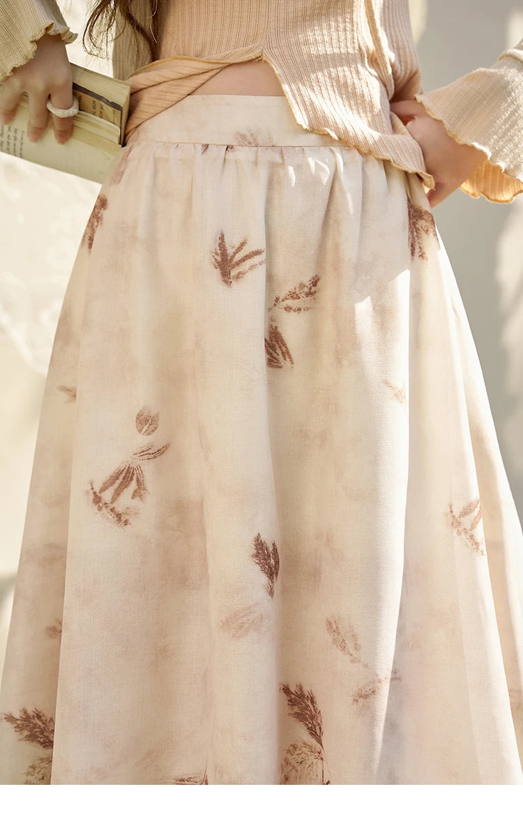 MISHOW Long Flowy Skirt for Women 2024 Spring Irregular High Waist A-Line Print Beach Zipper Skirts Woman Clothing MXD11B0215