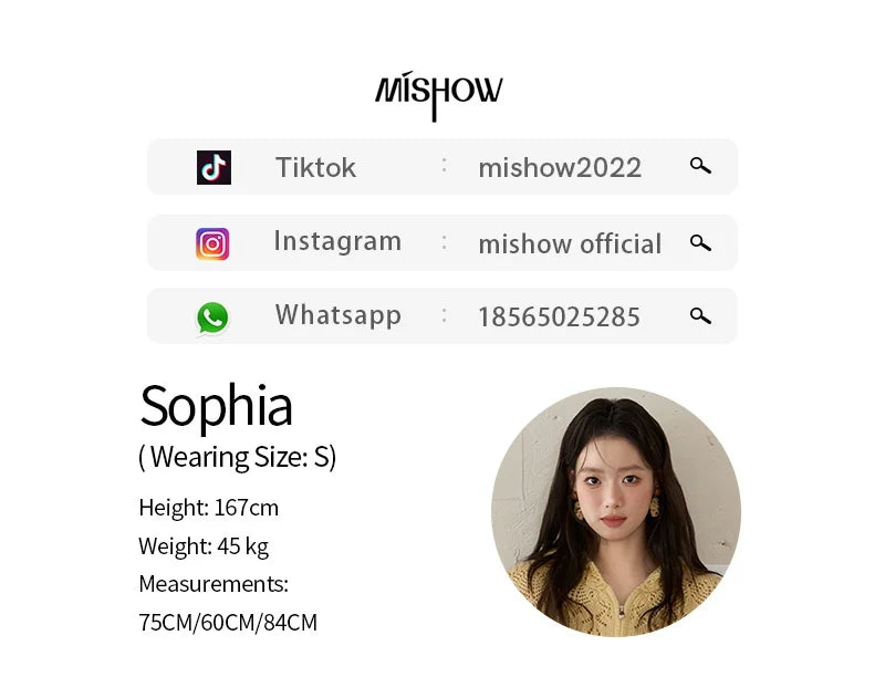 MISHOW Yellow Hollow Out Cardigan Women 2025 Autumn Winter New Hooded Zipper Sweater Loose Casual Bottoming Tops MXE46Z2584