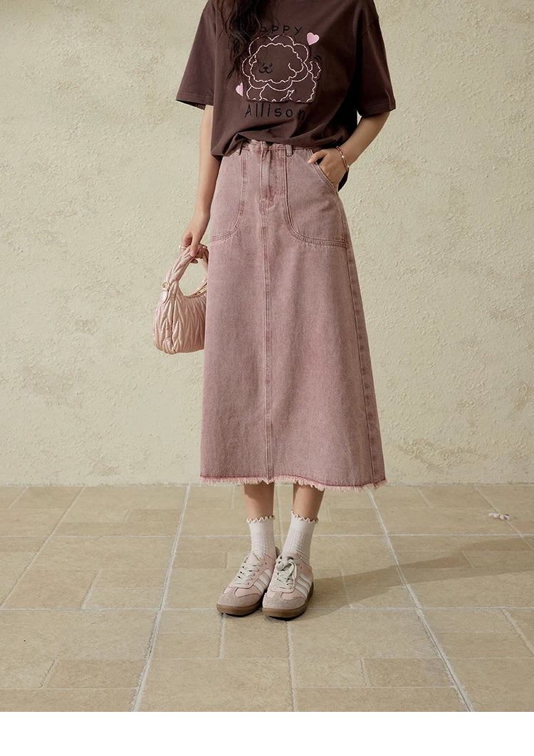 MISHOW Casual Spring Summer Skirt Women New 2025 Solid High Waist Slim Denim Skirts Female Fashion Straight Clothing MXD44B0506