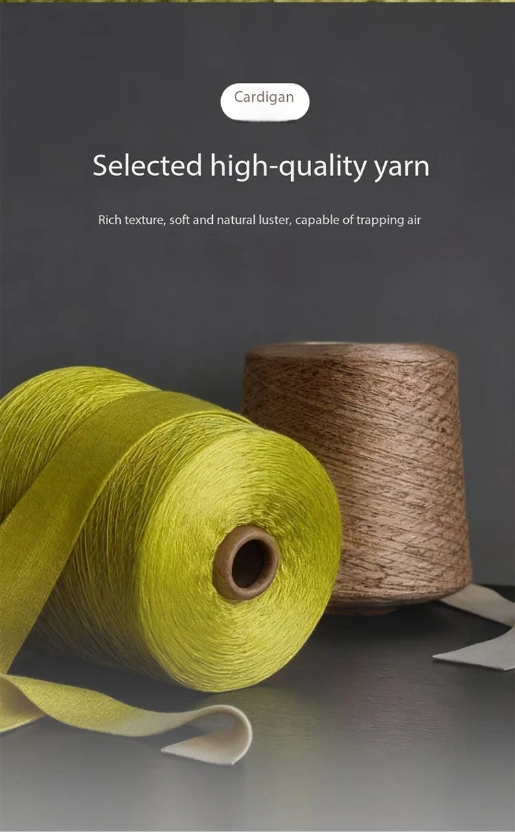 MISHOW Women's Avocado Green Knitted Cardigan 2025 Winter Lantern Sleeve Sweater Female V-neck Lace-up Loose Cardigan MXE51Z2694