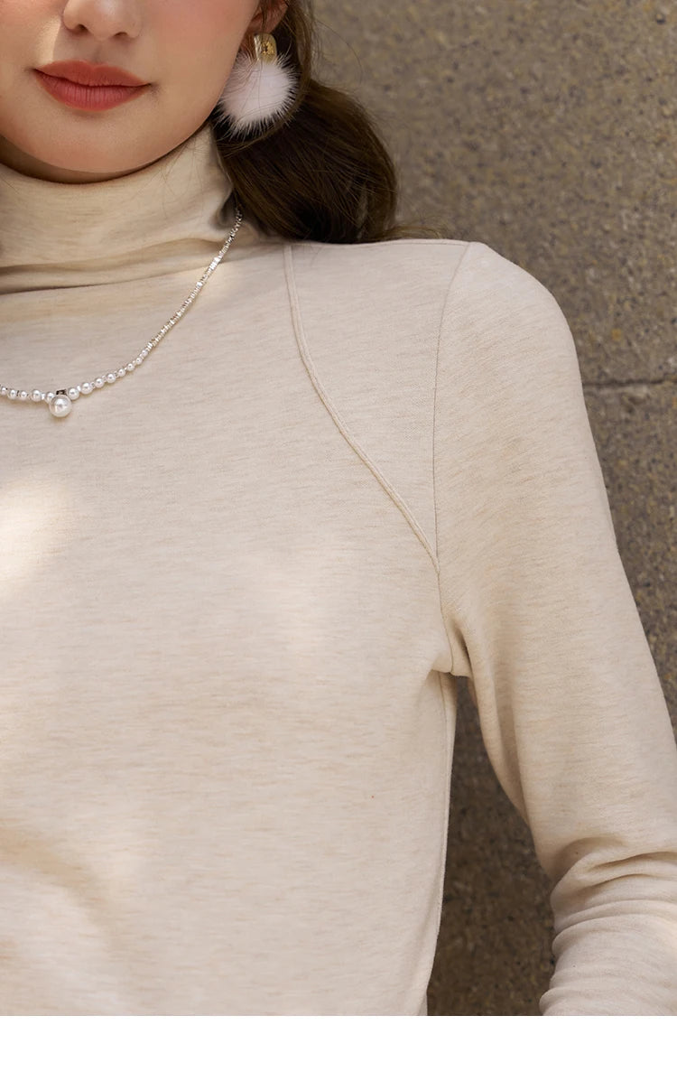 MISHOW Mock Neck Bottoming Shirt Long Sleeve Inner Tops for Women 2023 Autumn Winter New Fashion Warm Slim T-shirt MXC58Z0290