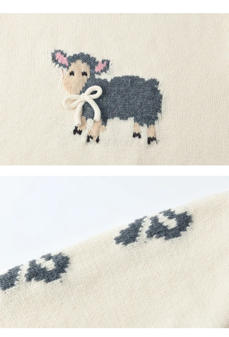 MISHOW Soft Lamb O-Neck Pullovers Color Clash Spliced Knitted Sweater 2024 Winter Women Clothes Thickened Warm Tops MXD59Z1140