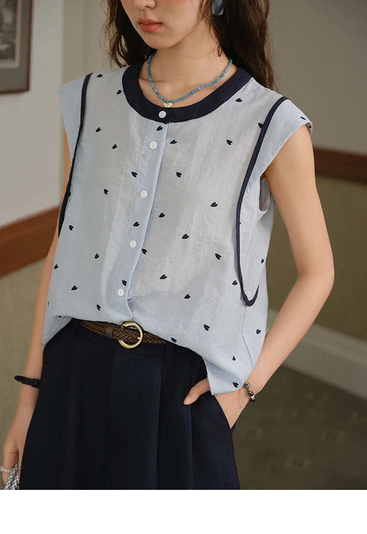 MISHOW Women's 2 Piece Set 2025 Summer Fashion Sleeveless Button Shirt High Waist A-line Shorts Set Ladies Clothing MXE37T0656