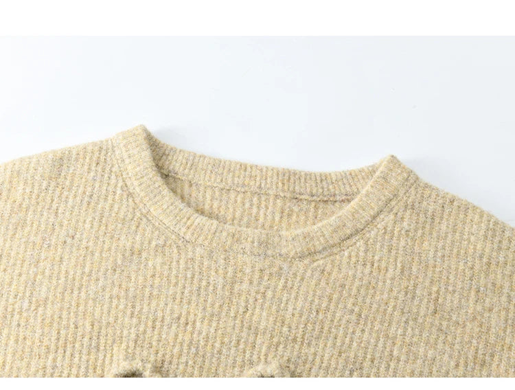 MISHOW Gentle Sweet Sweater Women's 2024 Autumn Winter Cute Emboridery Cartoon Dropped Sleeves Pullovers Sweater Tops MXD54Z0953