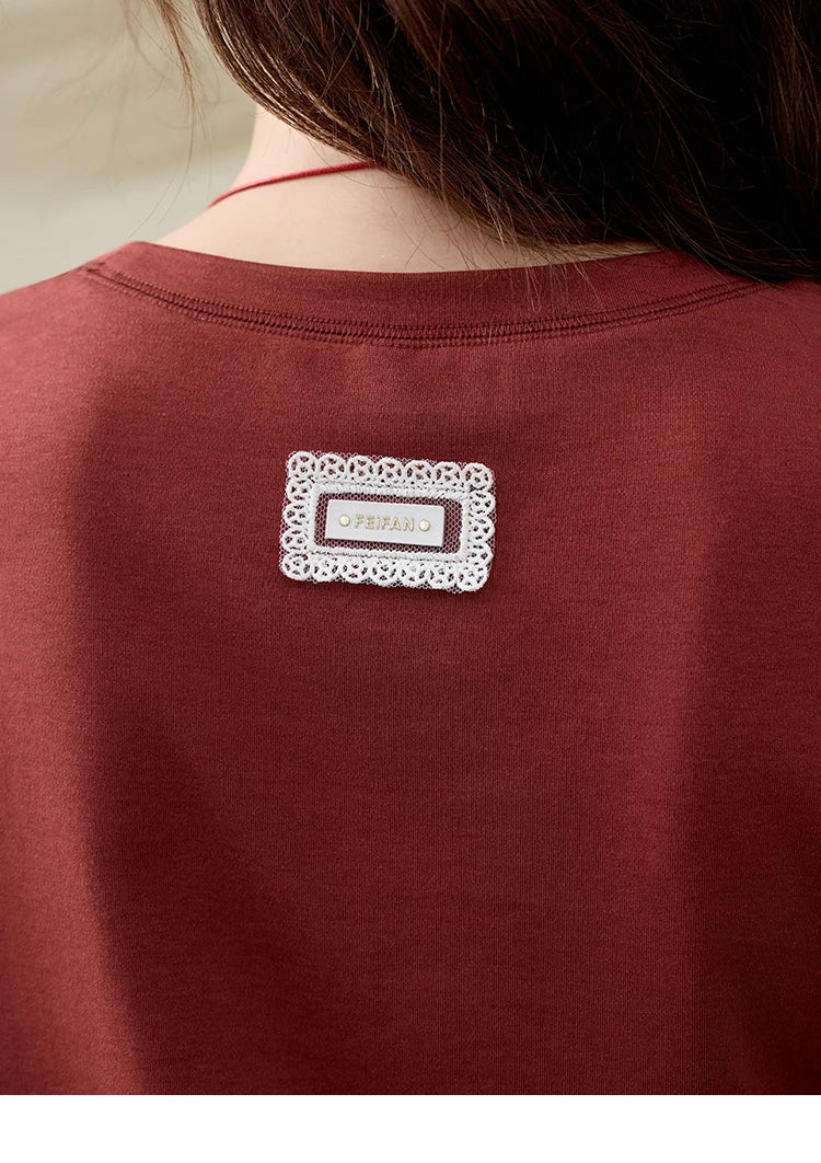 MISHOW Casual Summer T-shirts Women Short Sleeve Round Neck Solid Straight Shoulder Shirt Female Fashion Slimming New MXE31T0532