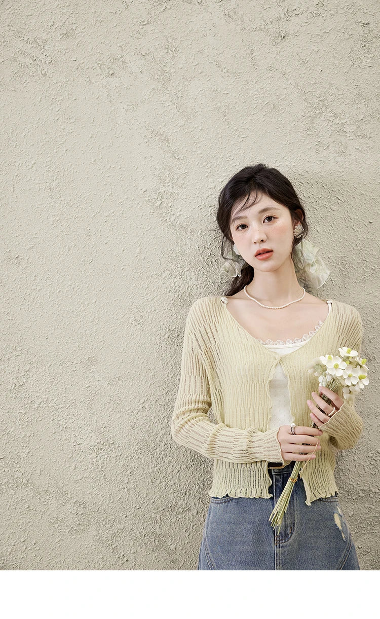 MISHOW Casual V-neck Knitted Cardigan Women 2025 Spring Long Sleeve Solid New Cardigans Female Fashion Office Lady MXE16Z1193