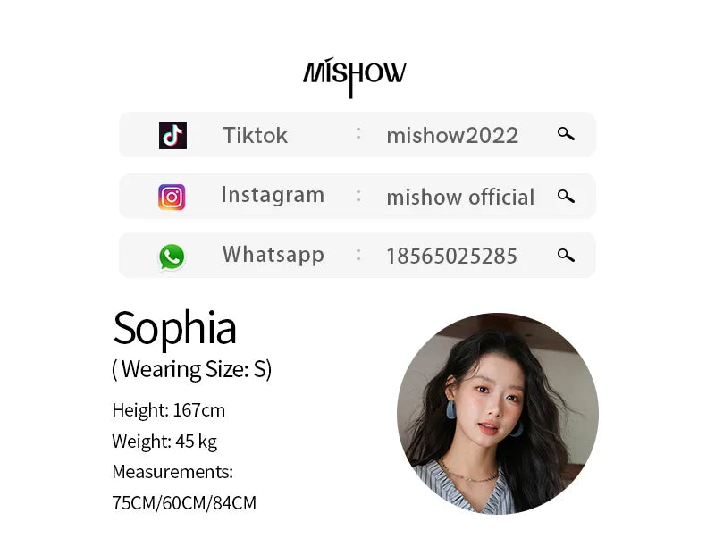 MISHOW Blue Striped Peach Skin Velvet V-neck Shirts for Women Autumn 2025 Asymmetrical Lace-up Commuting Casual Shirt MXE42X2472