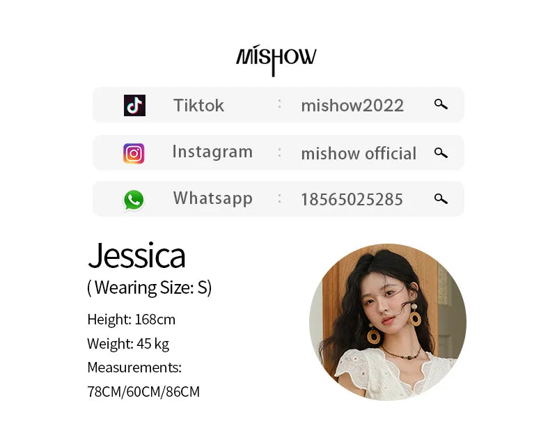 MISHOW Women's Flying Sleeve V-neck Hollow Dress 2025 Summer Embroidery A-line Dress Seaside Vacation Long Dresses MXE39L2404