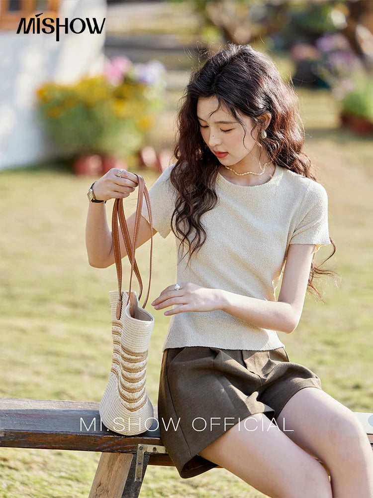 MISHOW Casual Spring Summer Shorts Women 2025 A-line High Waist Slim Short Pants Female Fashion Office Lady Clothes MXD47K0772