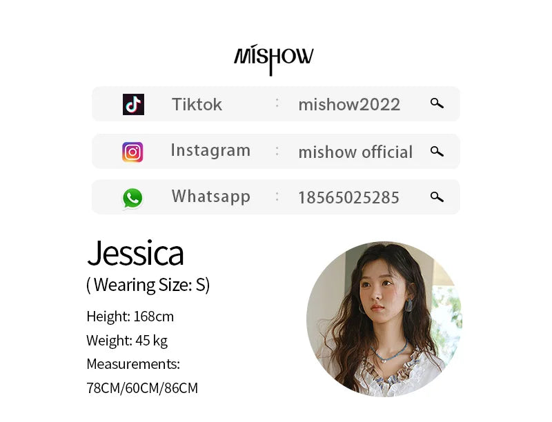 MISHOW Fashion V-neck Shirt for Women Summer 2025 Thin Short Sleeve Patchwork Double Layer Fungus Edge Button Top MXE35X1793