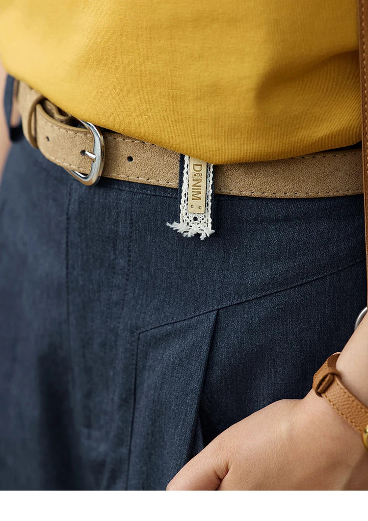 MISHOW Office Lady Summer Pants Women New 2025 Retro Dark Blue High Waist Wide-leg Pants Female Slimming Straight MXE31K0902