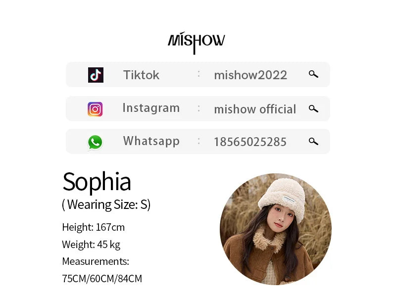 MISHOW Khaki Suede Jacket for Women 2025 Winter New Retro Stand Collar Zippered Jacket Pockets Long Sleeves Top MXE88W0886