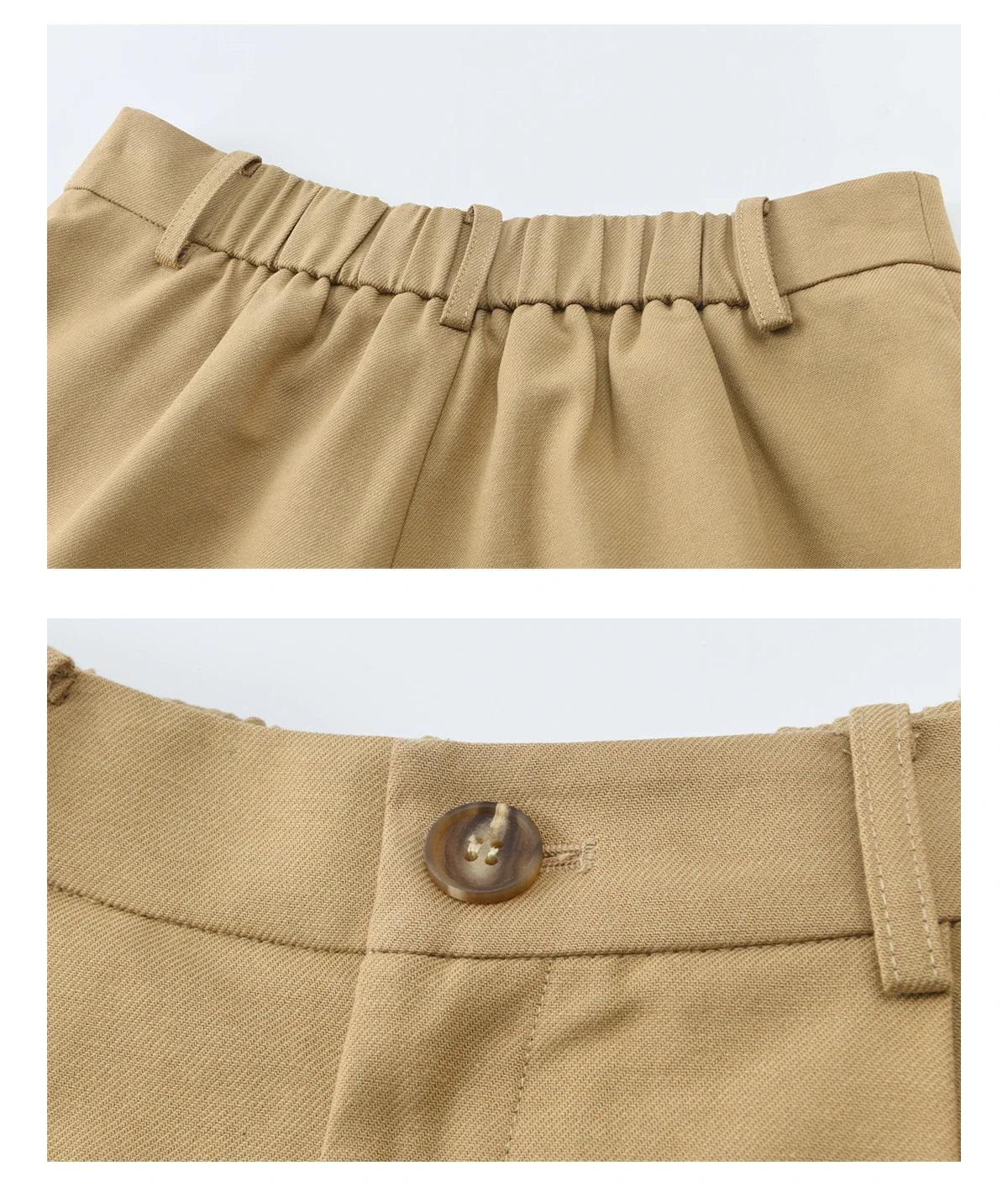 MISHOW Women's Khaki Three-Piece Set Spring Cropped Lapel Short Jacket Irregular Polka Dot Vest Wide Leg Pants Set MXF13T1478