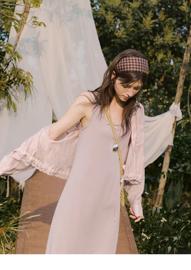 MISHOW Holiday Summer Vest Dresses Women 2025 New Solid Sleeveless Round Neck Slimming Long Dress Female Fashion MXE33L2205