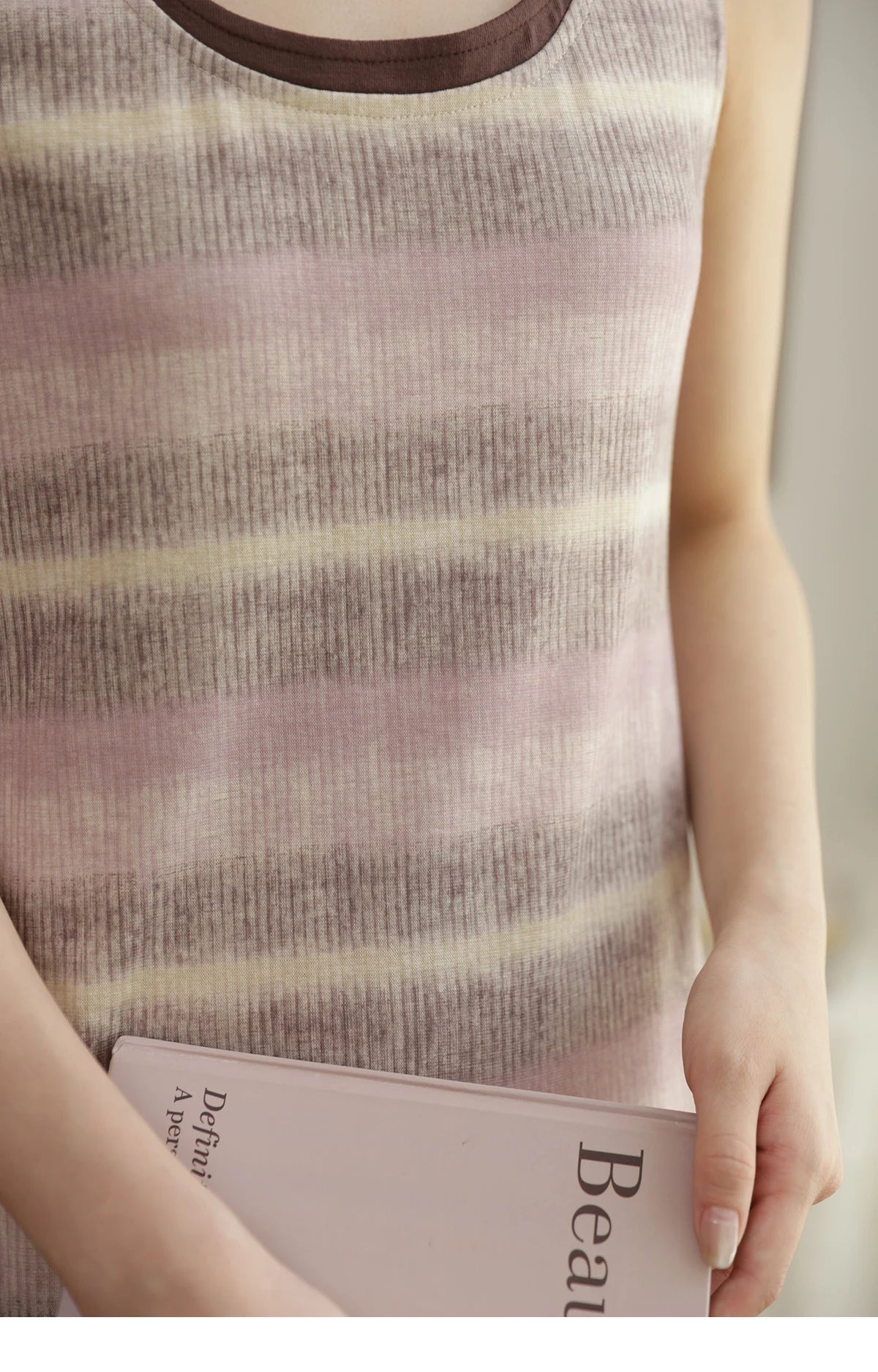 MISHOW Pink Purple Striped Sleeveless A-Line Dress MXE44Z1368
