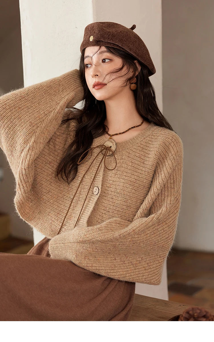 Mishow Vintage Knitted Cardigan & Strap Dress Set MXD36L2059