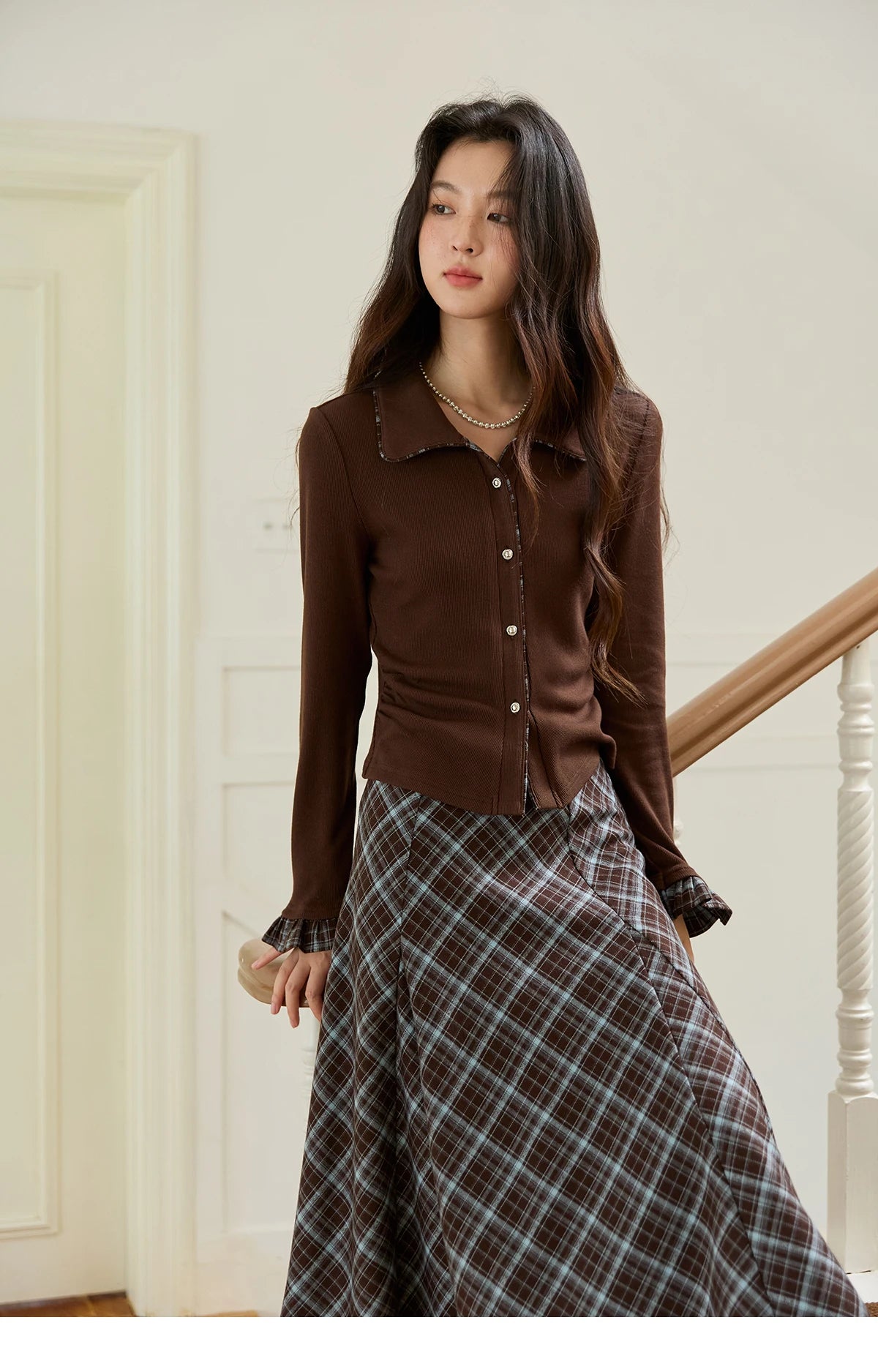 MISHOW Irregular Plaid Skirt 2025 Winter Retro Contrasting Skirt Female High Waist A-LINE Casual Skirts Office Lady MXE47B2436