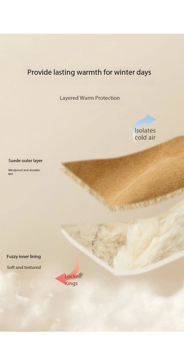 MISHOW Women Winter Jacket 2025 Fashion Suede Lambskin Fleece Coat Commute Windproof Retro Double-breasted Warm Coat MXE86W0907