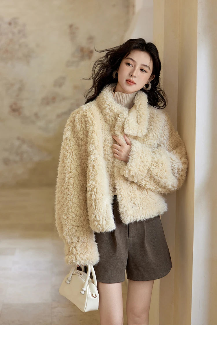 MISHOW American Vintage Faux Fur Jacket Women 2024 Winter Warm Thickened Turn Down Collar Fur One Reversible Jacket MXD55W0648