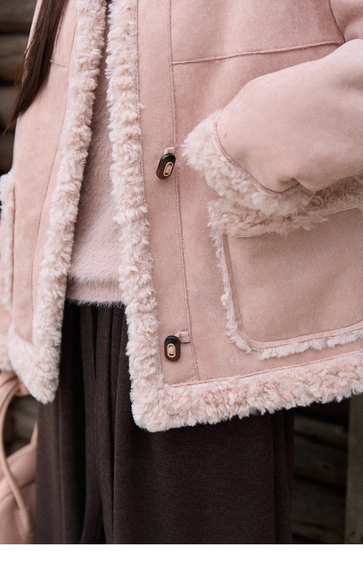 MISHOW Winter Jacket Women 2025 Elegant Luxury Suede Composite Fur Stand-up Collar Short Jacket Windproof Warm Coat MXE87W0941