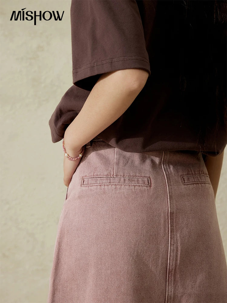 MISHOW Casual Spring Summer Skirt Women New 2025 Solid High Waist Slim Denim Skirts Female Fashion Straight Clothing MXD44B0506