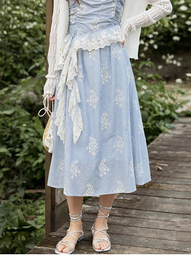 Mishow Print Embroidery Sleeveless Camisole Dress MXE31L2201