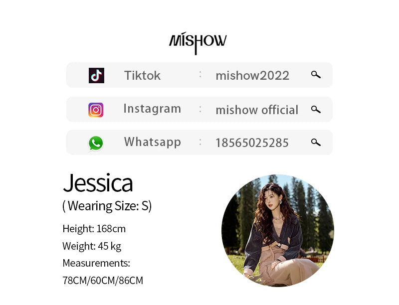 MISHOW Chenille Coat Knitted Strap Dress Separately Autumn Color Blocking Fake Pocket Top Square Neck Tassel Dresses MXD43L2041