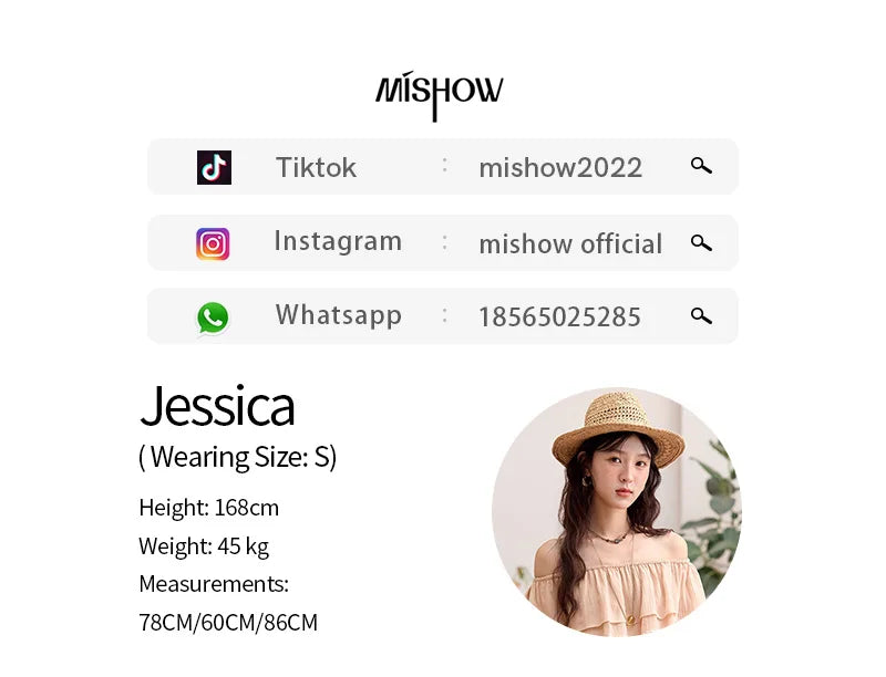 MISHOW Women Fashion Two-Piece Set 2025 Summer Loose Lotus Leaf Edge Off Shoulder Top Elastic Waist Skirt Ladies Set MXE36T0637