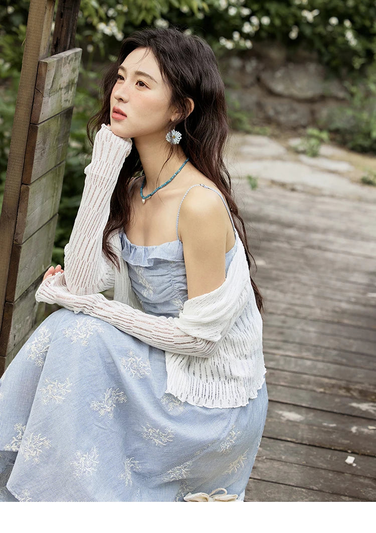 Mishow Print Embroidery Sleeveless Camisole Dress MXE31L2201