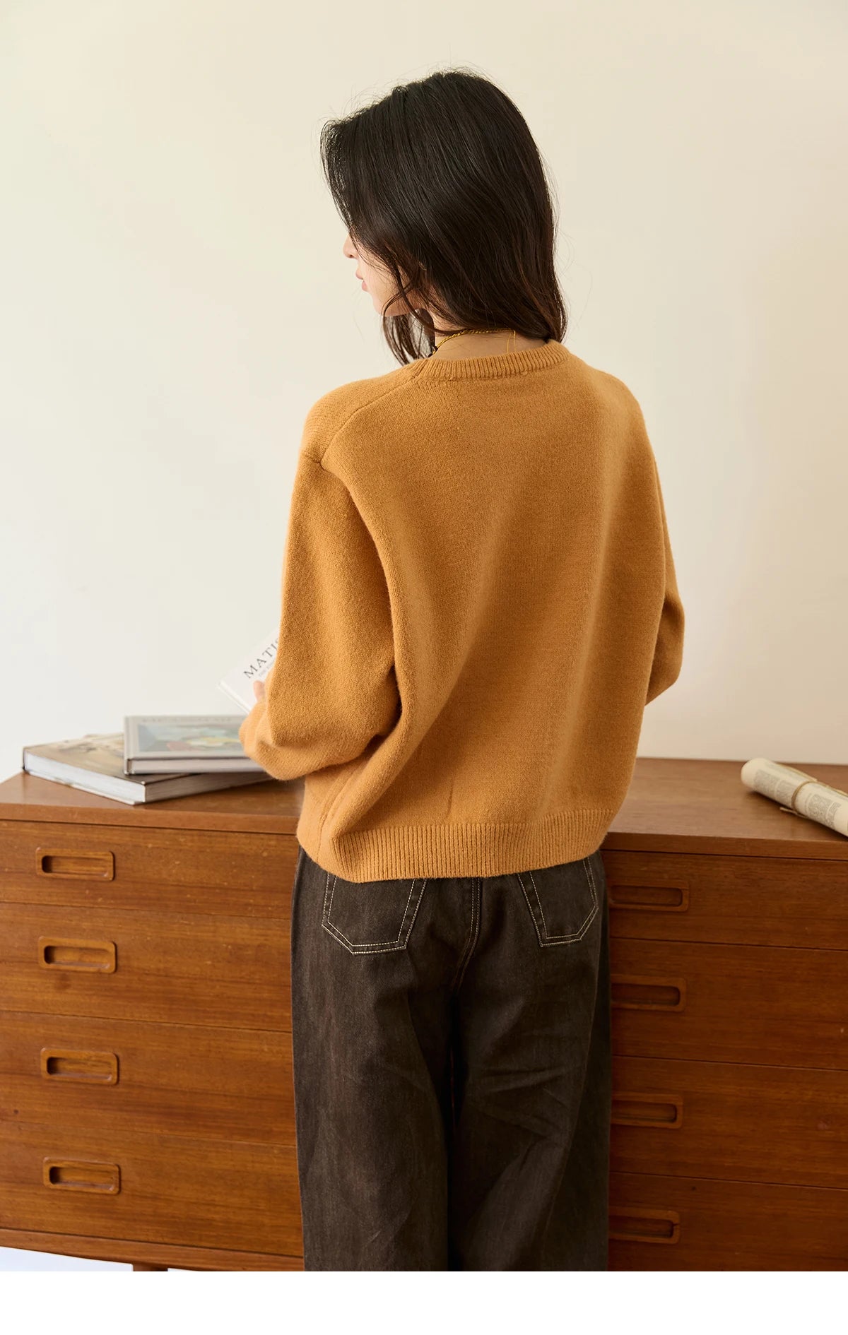 Mishow Orange Sausage Dog Jacquard Pullover MXE48Z2578