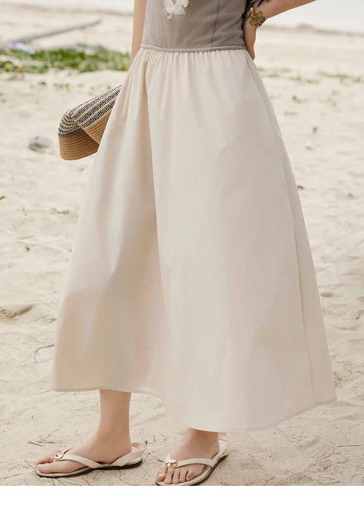 MISHOW Summer New Camisole Long Dresses Women 2025 Sleeveless Color Matching French Knit Dress Lady Fashion A-line MXE13L2082