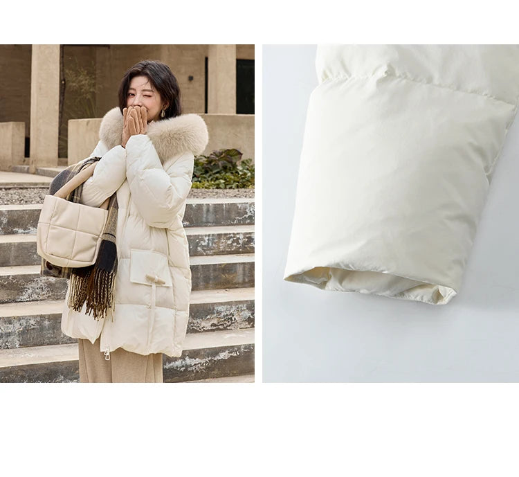 MISHOW Thickened Down Jacket Women's Hooded Zipper Long Sleeved 2024 Winter Korean Basic Warm Sweet Cotton Jacket Top MXD36Y0051