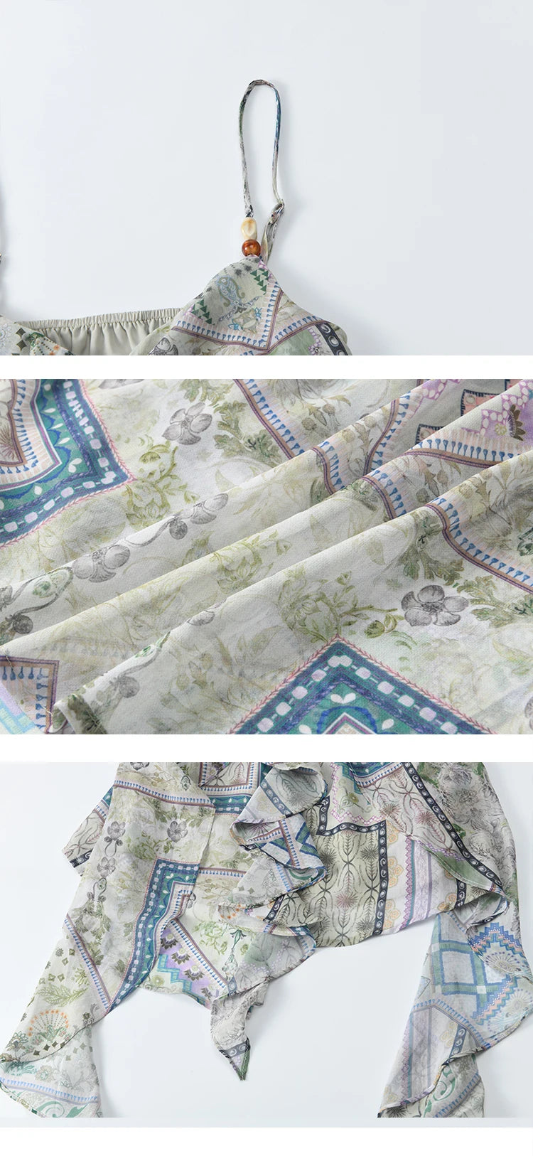 MISHOW Holiday Summer Camisole Tops Women 2025 Plaid Ruffled Layer Chiffon Floral Slimming Top Woman New Fashion MXE33X1803