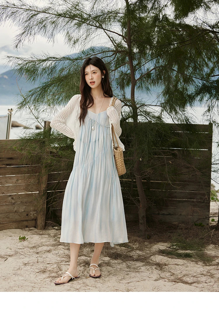 MISHOW Summer Holiday Camisole Dress for Women 2025 New Tie Dye Slim Sleeveless Seaside Long Dresses Female Fashion MXE12L2118