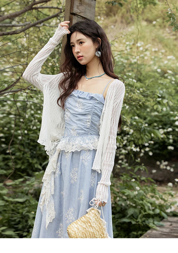 Mishow Print Embroidery Sleeveless Camisole Dress MXE31L2201