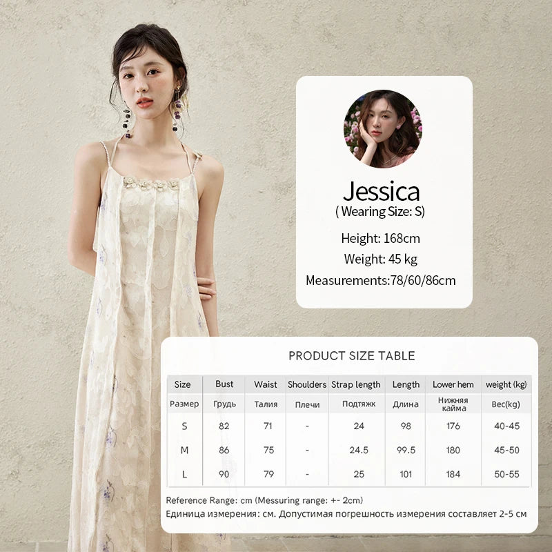 MISHOW Print Suspender Dress Women 2025 Spring Summer Square Collar Sleeveless Cut Flower Dresses New Fashion Slim MXE16L2144