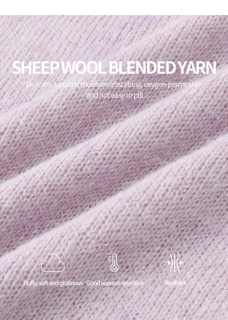 MISHOW Women Long Sleeve Tees 2025 Autumn New V-neck Wood Ear Hollow Out Knitted Sweater Women's  Beige Wool Top MXE51Z2595