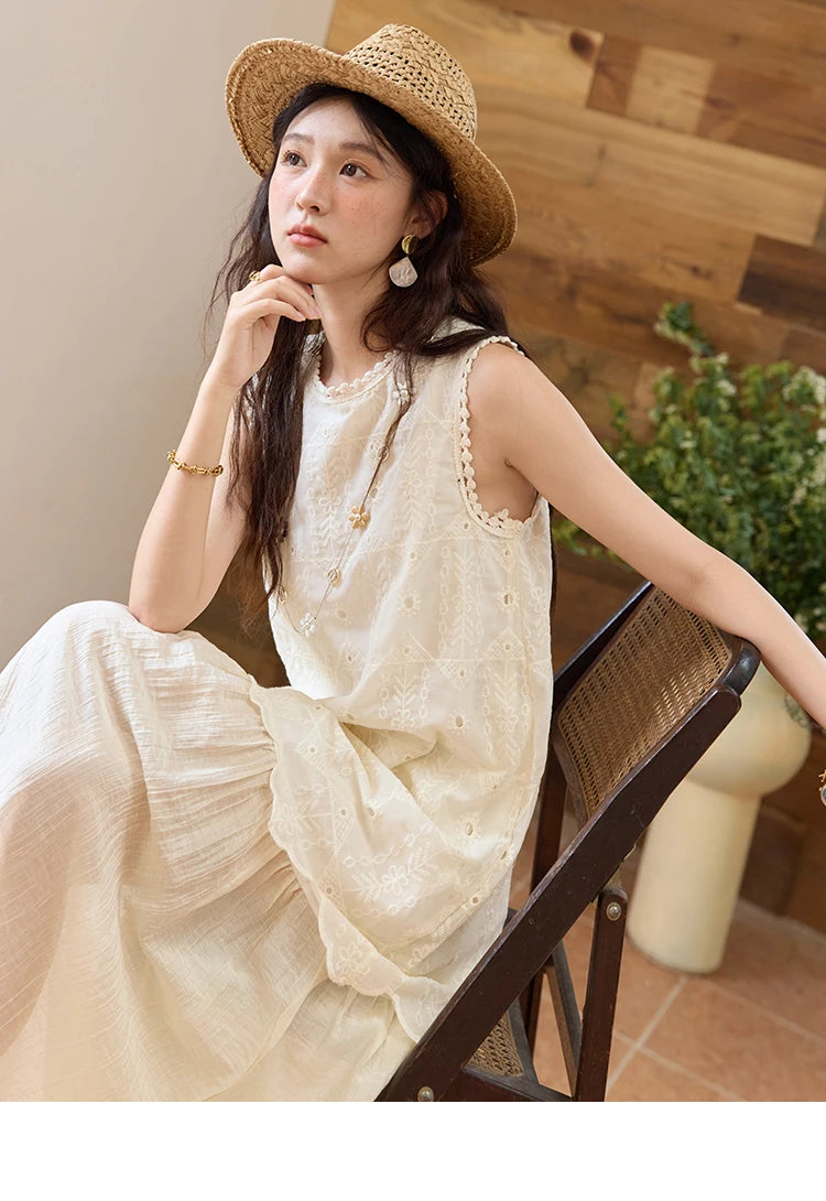Mishow French Embroidery Fake Two-Piece Vest Dress MXE34L2311