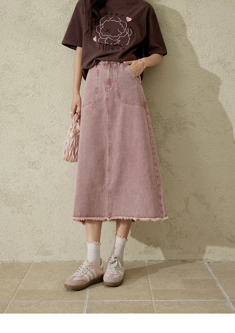 MISHOW Casual Spring Summer Skirt Women New 2025 Solid High Waist Slim Denim Skirts Female Fashion Straight Clothing MXD44B0506