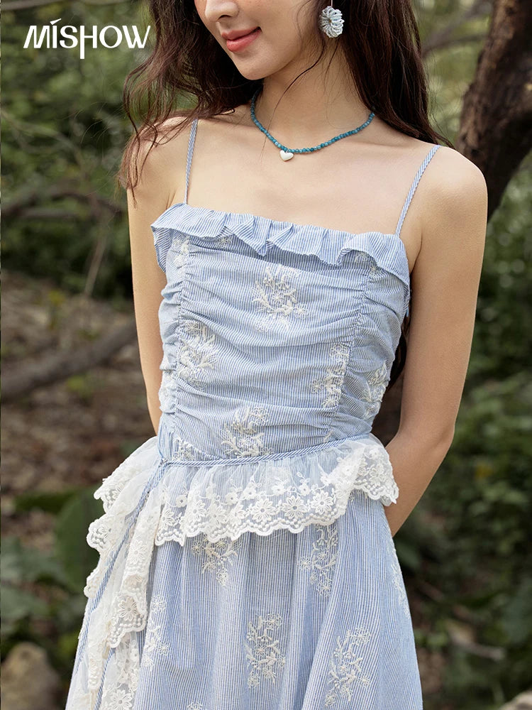 Mishow Print Embroidery Sleeveless Camisole Dress MXE31L2201