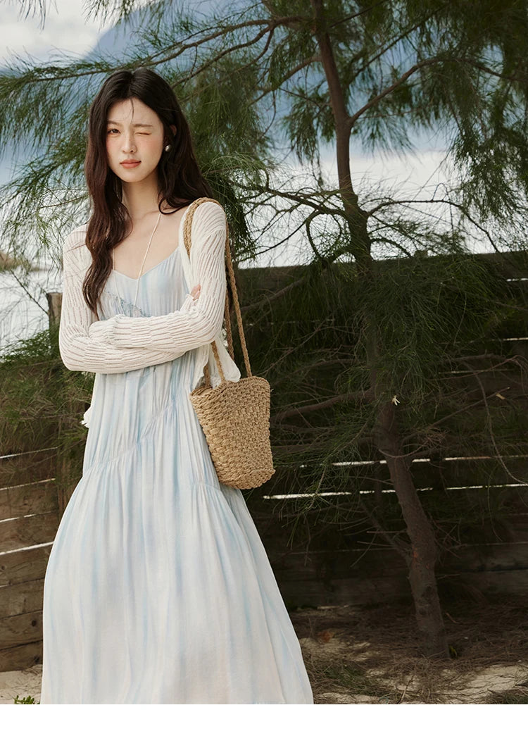 MISHOW Summer Holiday Camisole Dress for Women 2025 New Tie Dye Slim Sleeveless Seaside Long Dresses Female Fashion MXE12L2118