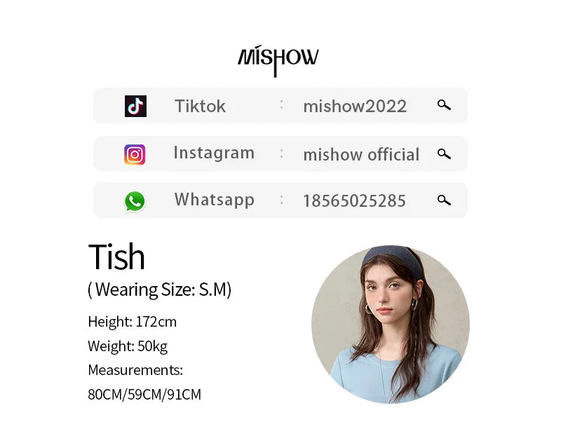 MISHOW Casual Summer T-shirts Women Short Sleeve Round Neck Solid Straight Shoulder Shirt Female Fashion Slimming New MXE31T0532