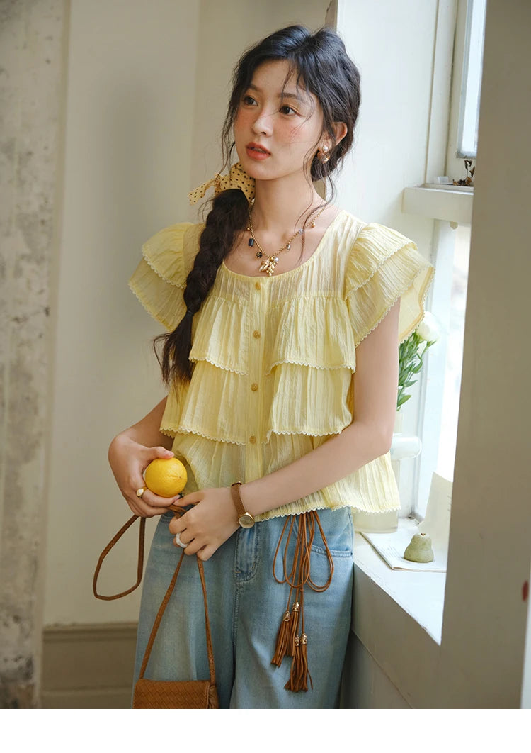 Mishow Flower Embroidery High Waist Wide Leg Jeans MXE37K0991