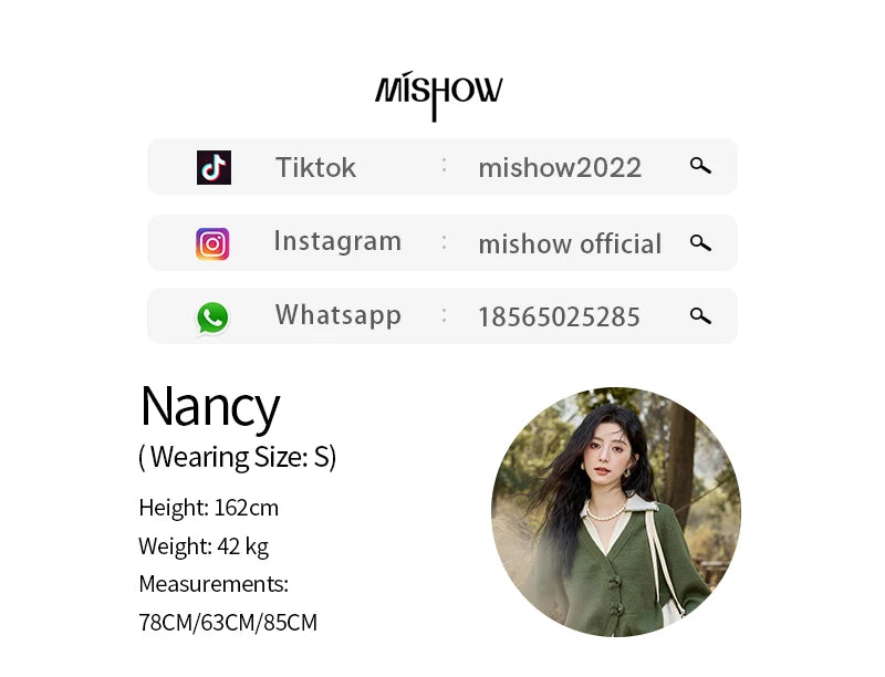 MISHOW Fake Two-piece Sweater Women Fashion Splicing Lapel Knitwear 2024 fall winter New Design Retro V-neck Cardigan MXD41Z0712